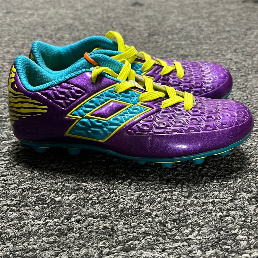 Kids cleats lotto size 10c purple lime green